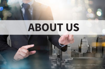 ABOUT US ABOUT US and businessman working with modern technology